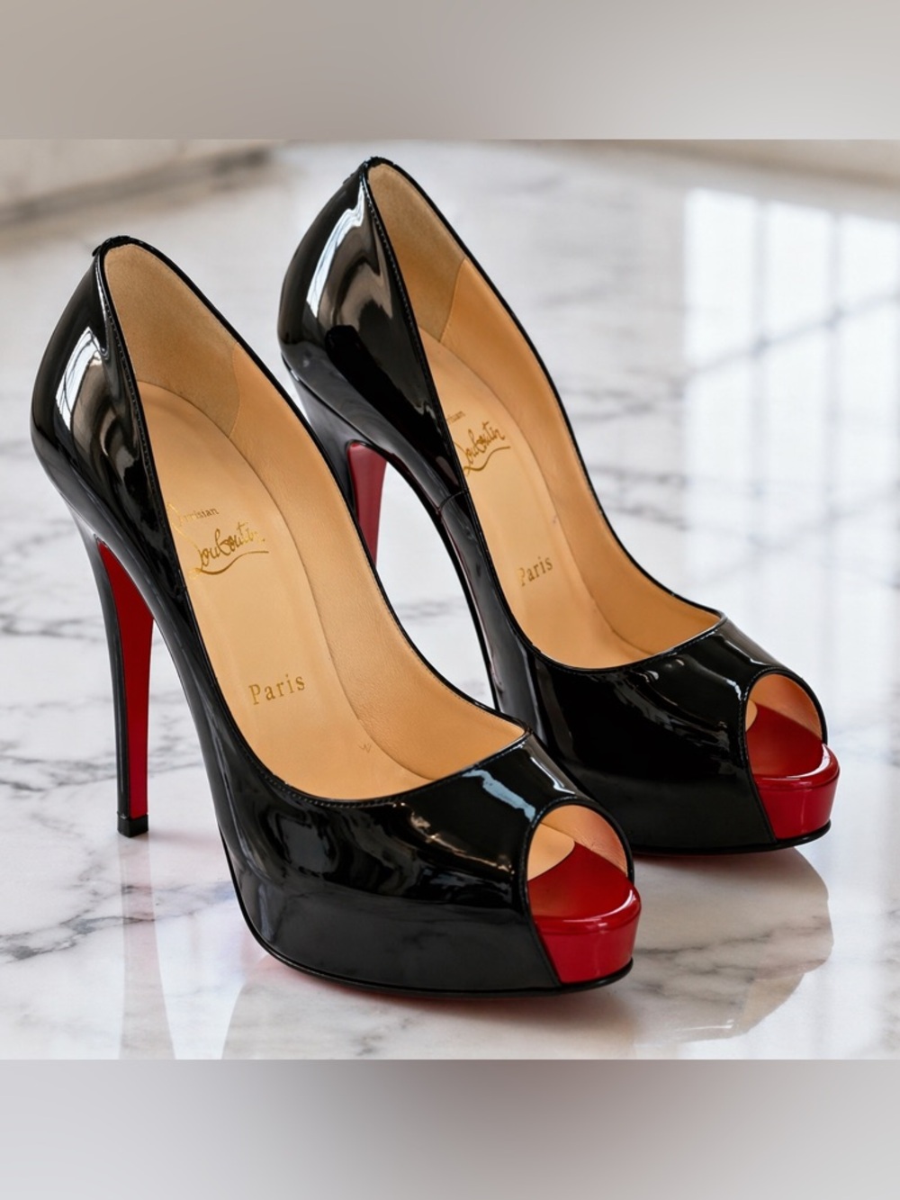 Christian Louboutin Vendome 120 Patent Leather Pumps EU 39.5 Black Red Sole - Picture 11 of 11
